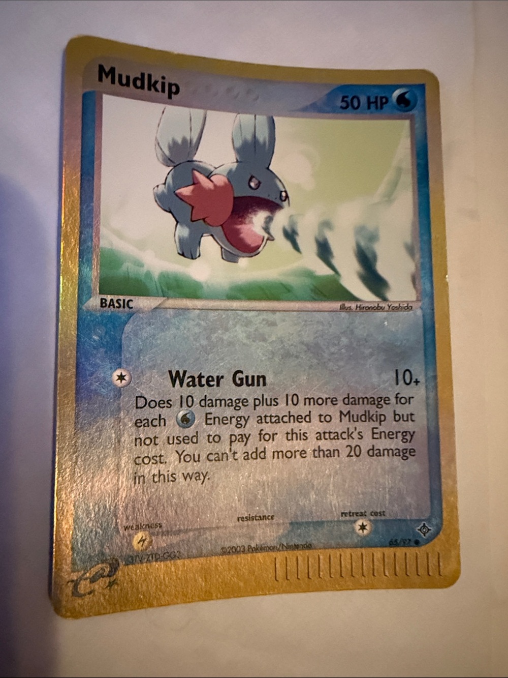 Pokémon TCG Mudkip 65/97 EX Dragon Reverse Holo - 2003 Water Gun Card